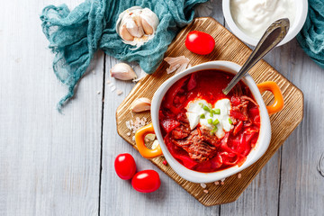 Borsch - ukrainian and russian national red soup