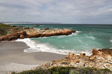 Fototapeta na wymiar Top view of Hermanus coastal town, South Africa