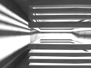 Obraz premium Dark basement empty room interior. Concrete walls