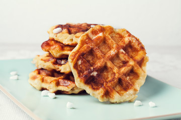 Homemade Belgian Liege or sugar waffles