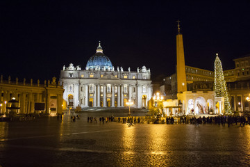 Fototapeta na wymiar Saint Peter in Christmas time, Rome