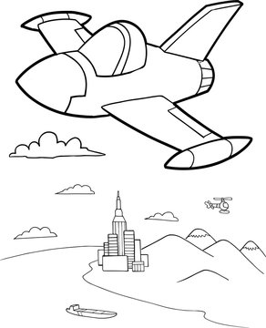 Cute Jet Aircraft Vector Illustration Art