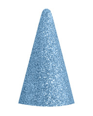 Light blue brocade magician gnome`s festive hat isolated on white