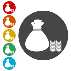 Money bag sign icon.