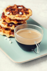 Homemade Belgian Liege or sugar waffles