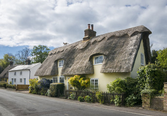 Fototapeta na wymiar Thatched Cottages in an English Village