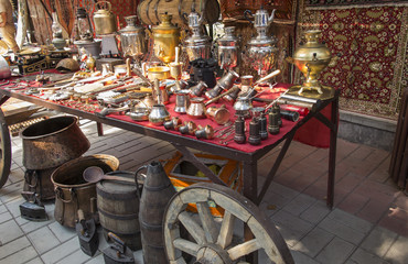 Yerevan, Armenia, September 17, 2017: Regional products at the market stand in Yerevan