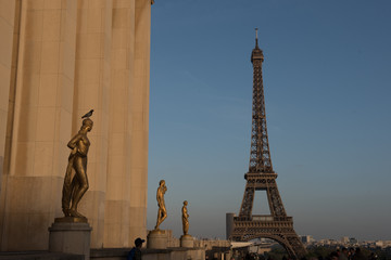 Fototapeta na wymiar Eiffelturm mit Palais Chaillot