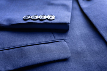 Pocket of elegant custom-made suit, closeup