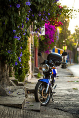 Old motorcycle on the street of Cuernavaca