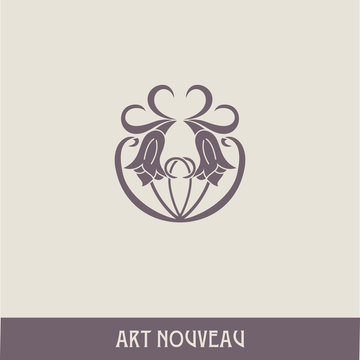 Design element in art nouveau style. High-quality hand-drawn work.