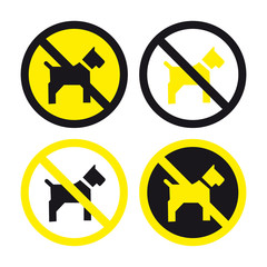 Obraz premium No dogs allowed sign set