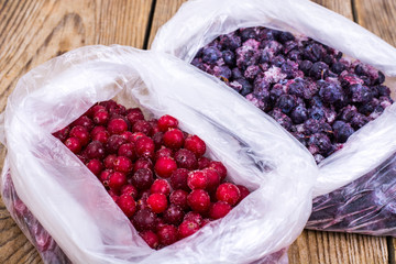 Natural vitamins.Frozen sweet garden berries