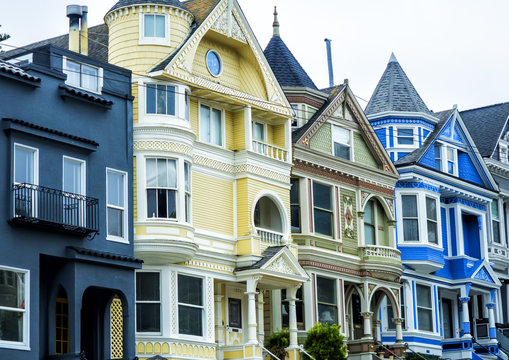 San Francisco architecture cityscape, Haight-Ashbury District - San Francisco, California, CA, USA