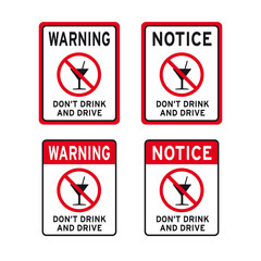 Do not drink and drive sign set