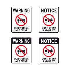 Don't drink and drive warning notice sign set