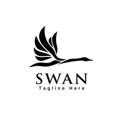 abstract flying swan logo