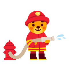 Cute cartoon firefighter