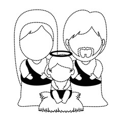 holy family christmas characters vector illustration design