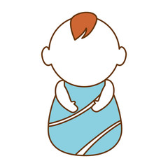cute baby face avatar character vector illustration design