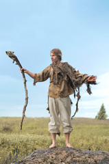 man dressed as a druid