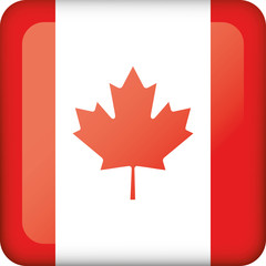 Icon representing Canada square button flag. Ideal for catalogs of institutional materials and geography