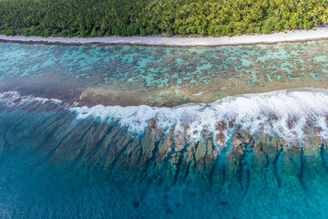 Coral reef of Tetiaroa atoll in French Polynesia