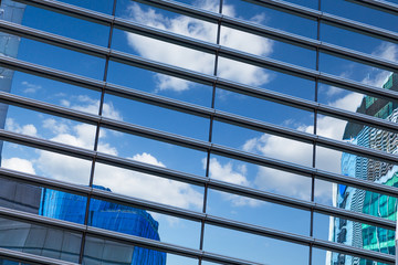 detail shot of modern business buildings in city