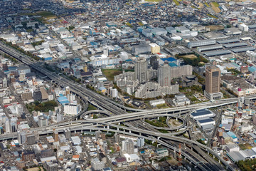 大阪平野　空撮俯瞰