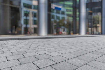 modern buildings and empty pavement in china