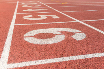 The runway the beautiful in the track and field court