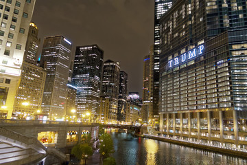 Fototapeta na wymiar シカゴ　ウォーターフロント　夜景