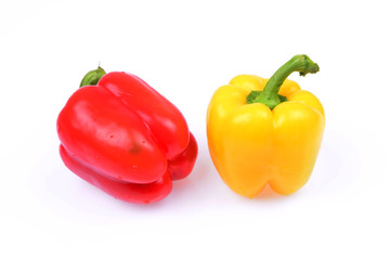 Two fresh chili isolated on a white background