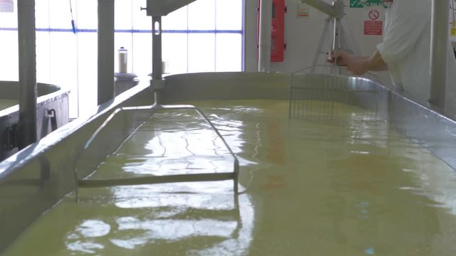Cheese making vat has whisk changed for maintenance