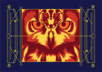 Owl Flame Sacred Geometric