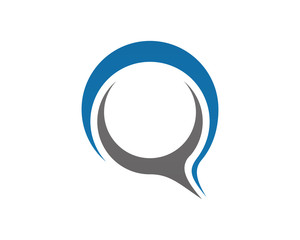 Q letter chat logo icon template 1