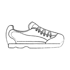 sneaker shoe icon image vector illustration design  black sketch line