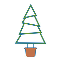 pine tree plant in pot vector illustration design
