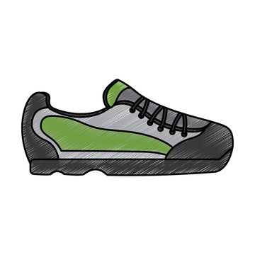sneaker shoe icon image vector illustration design  sketch style