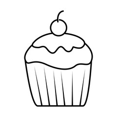 sweet cupcake isolated icon vector illustration design