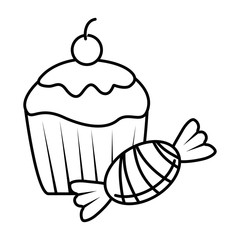 sweet cupcake isolated icon vector illustration design