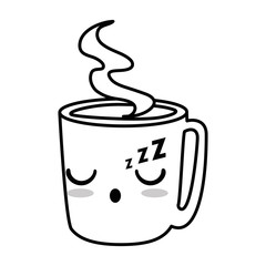 delicious coffee cup kawaii character vector illustration design