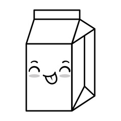 milk box kawaii character vector illustration design