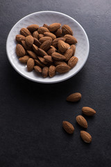 Bowl of whole almonds