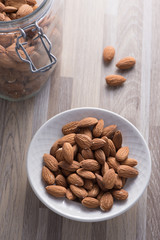Bowl of whole almonds