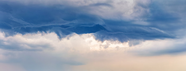 Fototapeta na wymiar dark dramatic clouds. background panorama of a stormy sky