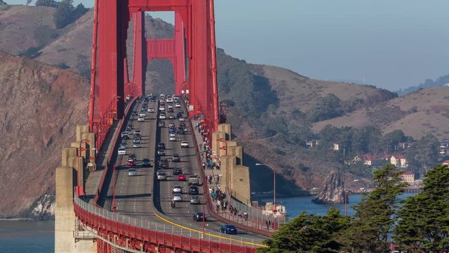 San Francisco Golden Gate Bridge Traffic Day Timelapse