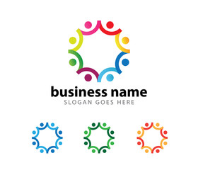 people community group dance club unity vector logo design