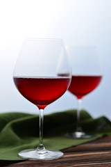 Two glasses of red wine