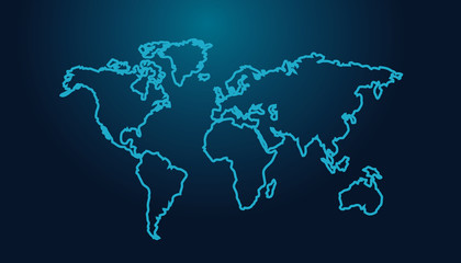 Technology world map background